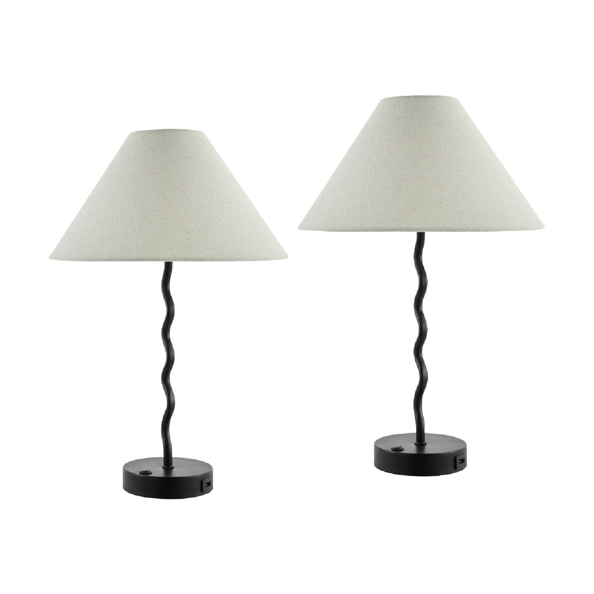 Modern European furniture - Wavy Iron Table Lamp Set (2) - www.oroa.com