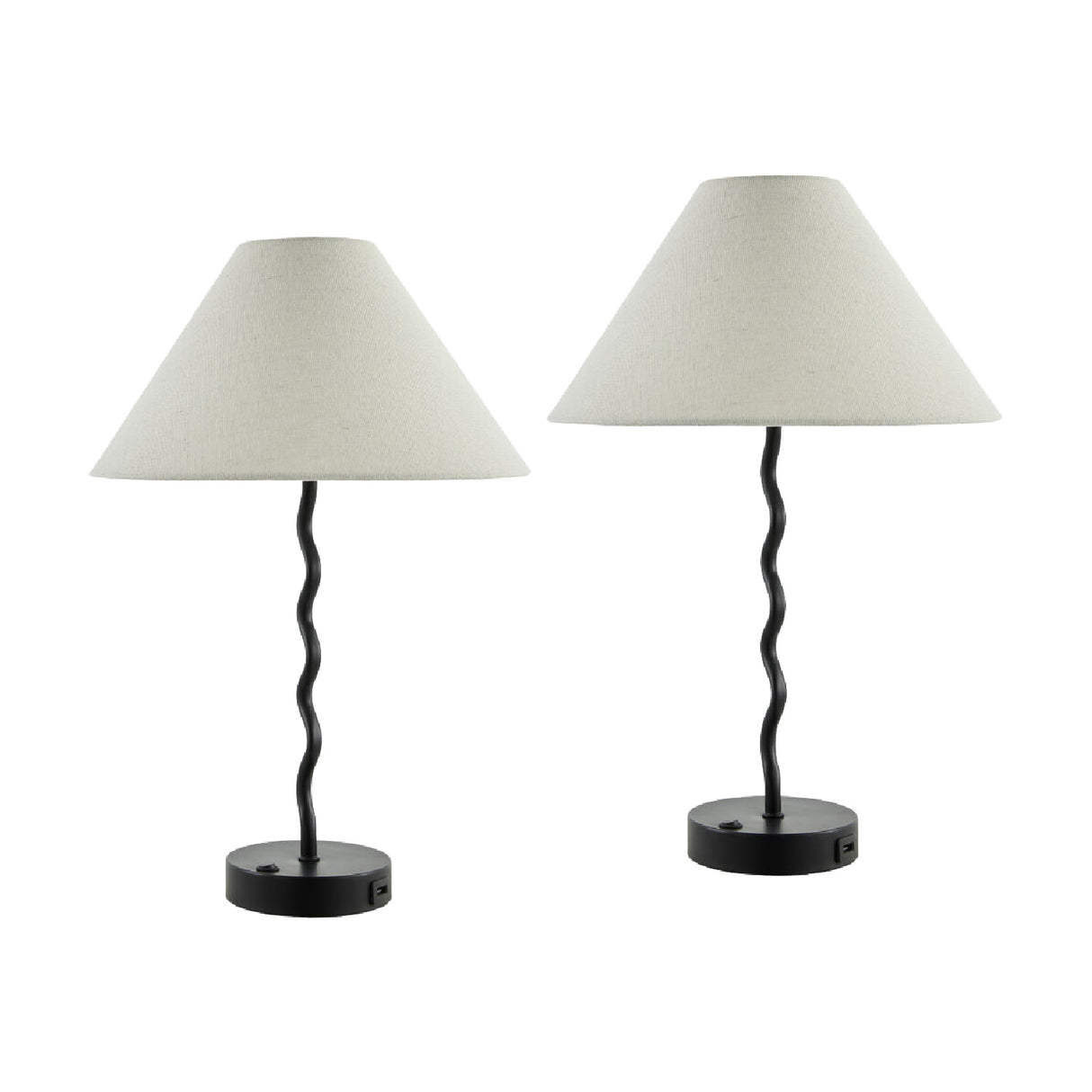 Modern European furniture - Wavy Iron Table Lamp Set (2) - www.oroa.com