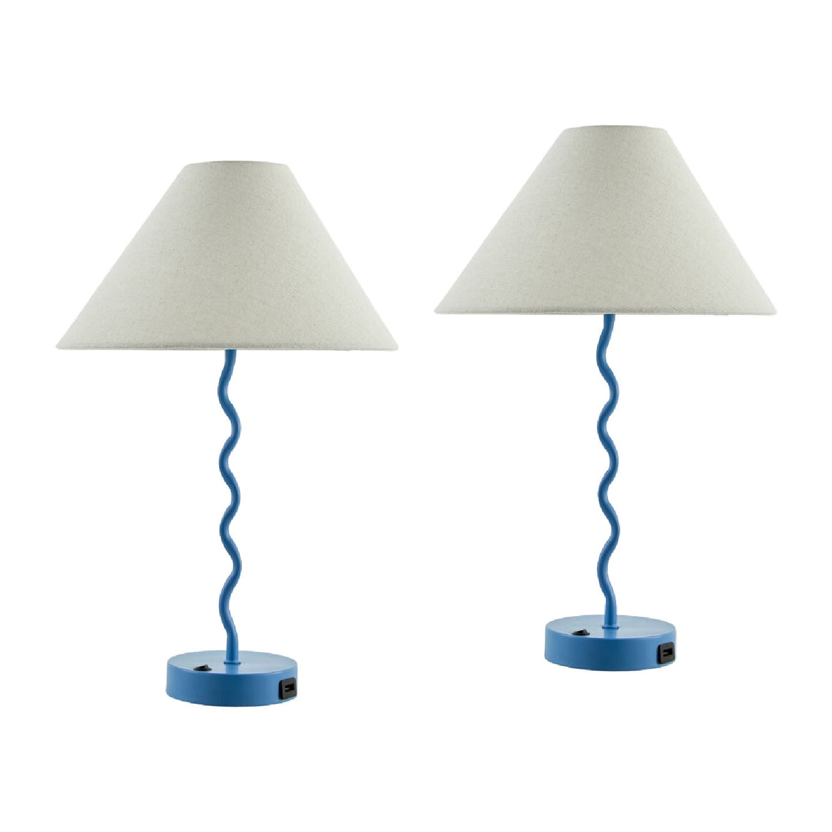 Modern European furniture - Wavy Iron Table Lamp Set (2) - www.oroa.com