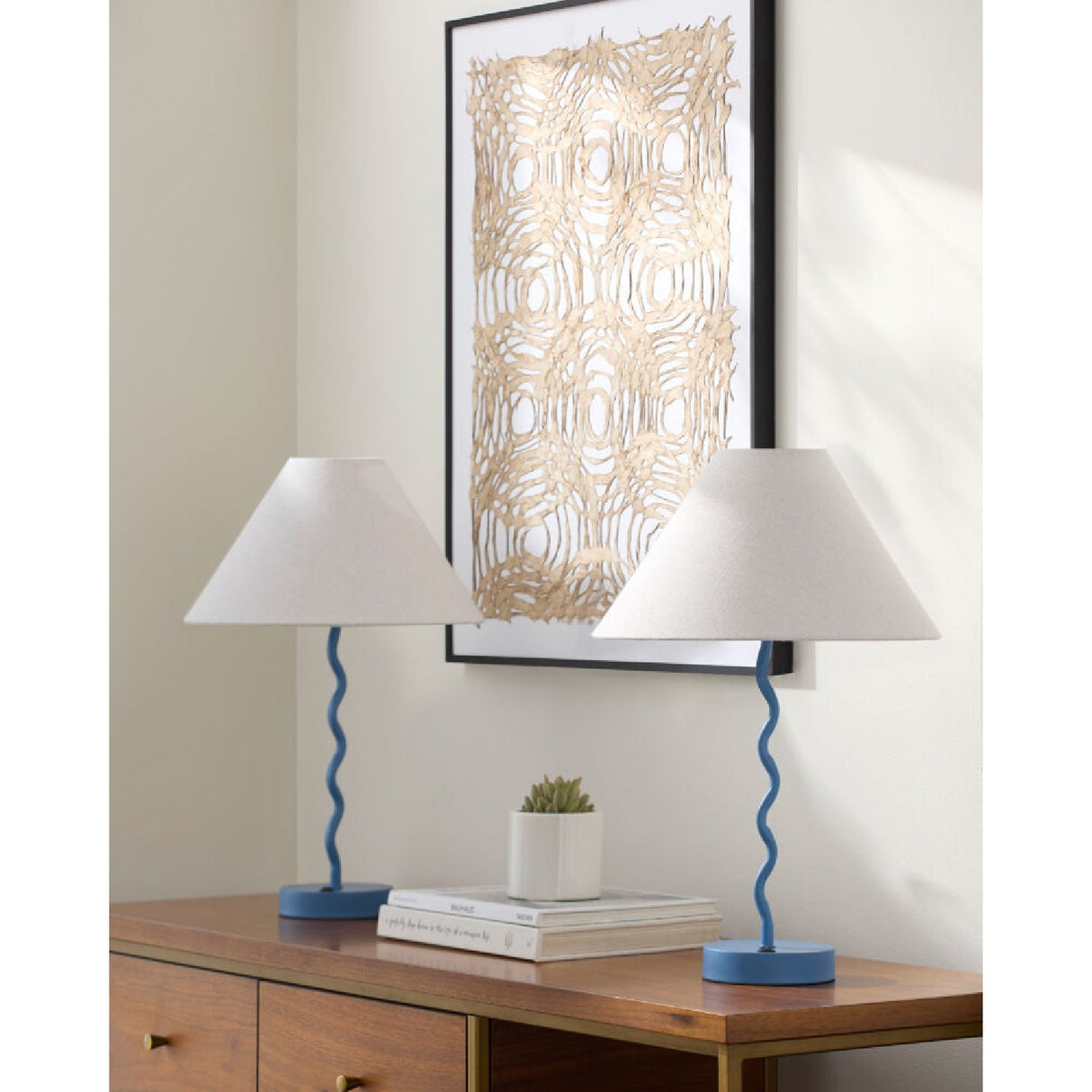 Modern European furniture - Wavy Iron Table Lamp Set (2) - www.oroa.com