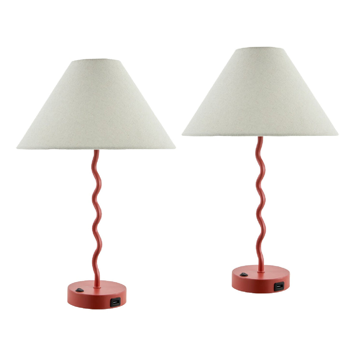 Modern European furniture - Wavy Iron Table Lamp Set (2) - www.oroa.com