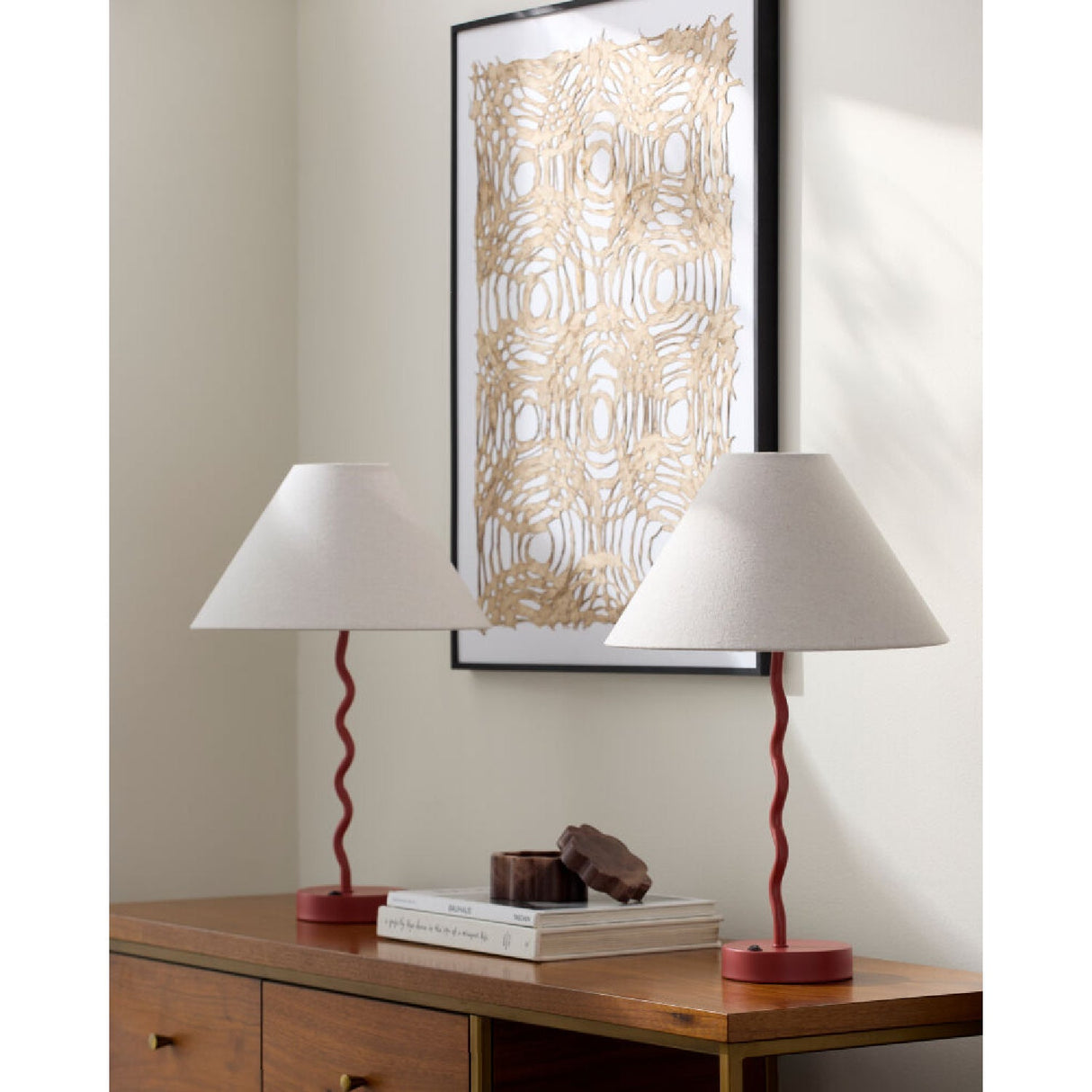 Modern European furniture - Wavy Iron Table Lamp Set (2) - www.oroa.com