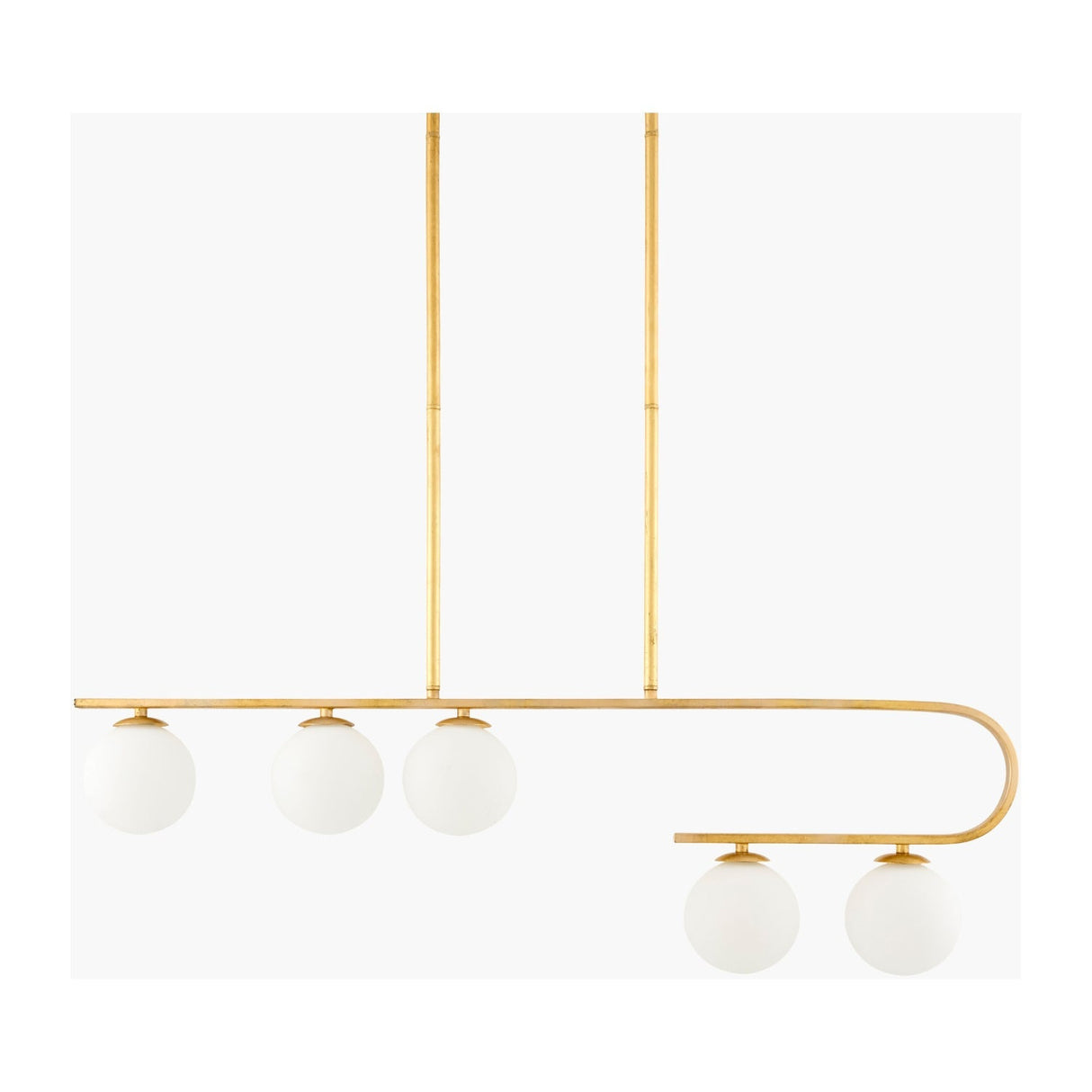 Modern European furniture - White Glass 5-Light Linear Chandelier - www.oroa.com