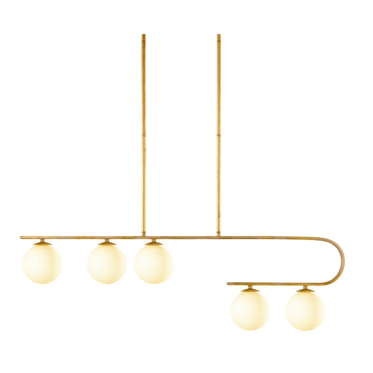 White Glass 5-Light Linear Chandelier | Oroa.com