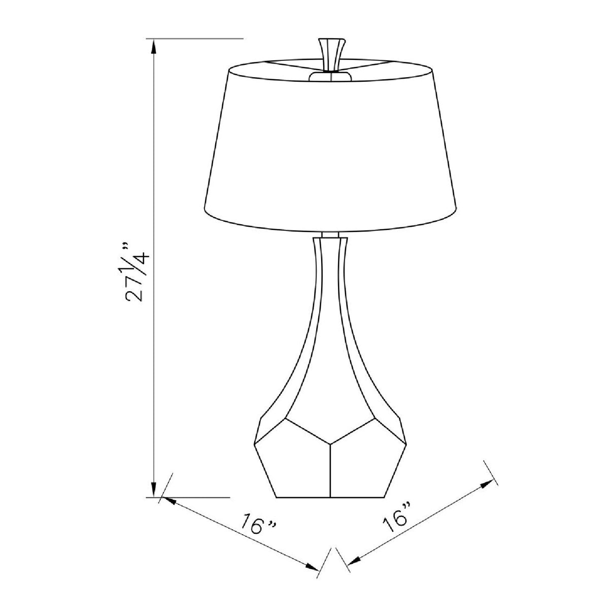 Modern European furniture - Gray Faceted Accent Table Lamp - www.oroa.com
