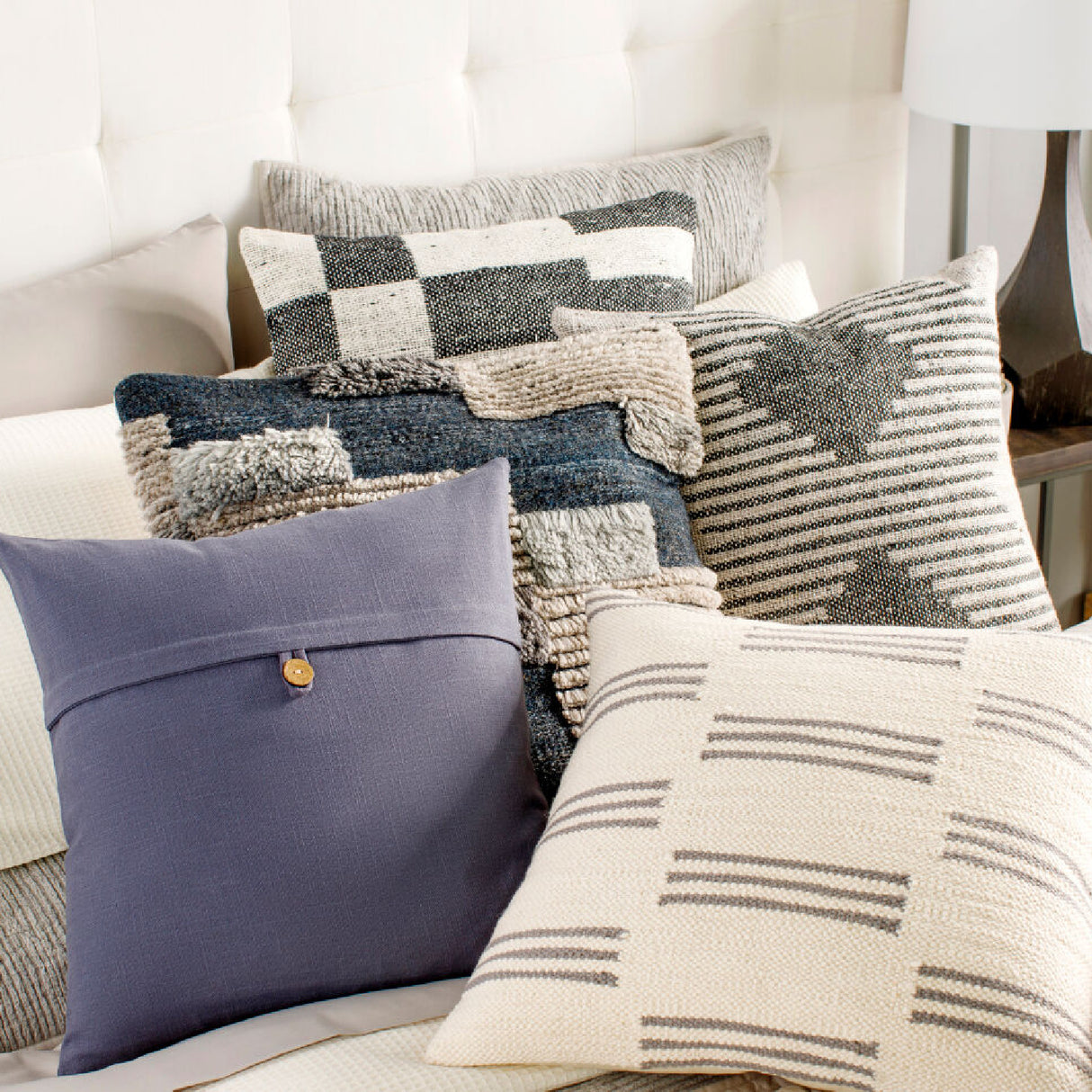 Gray Faceted Accent Table Lamp | Oroa.com