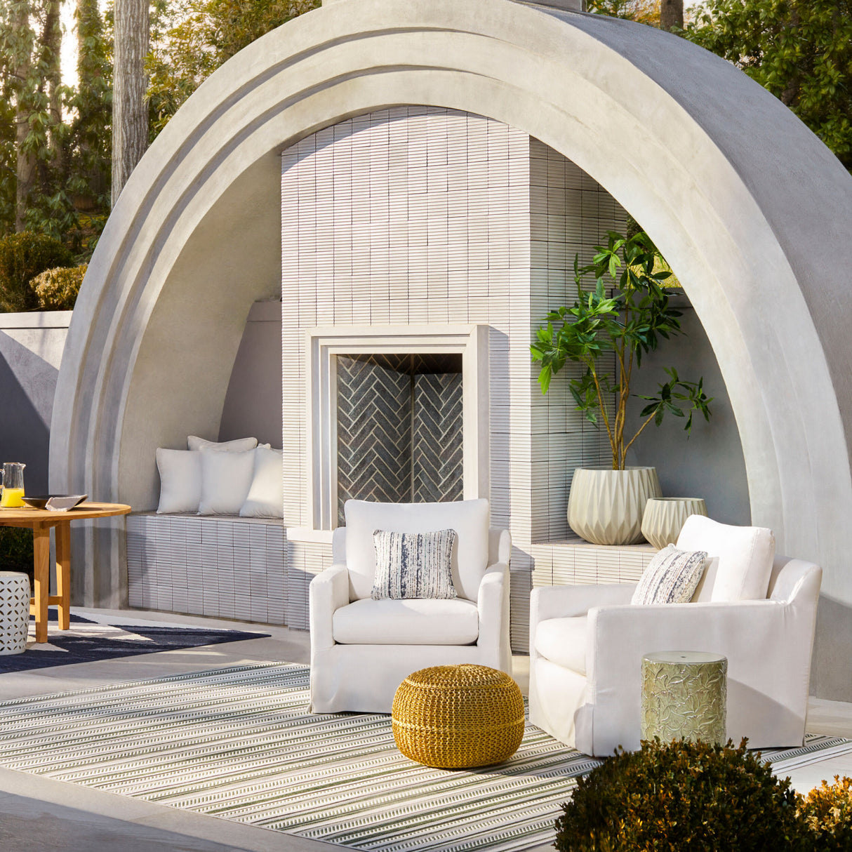 Modern European furniture - Carved Ceramic Garden Stool - www.oroa.com