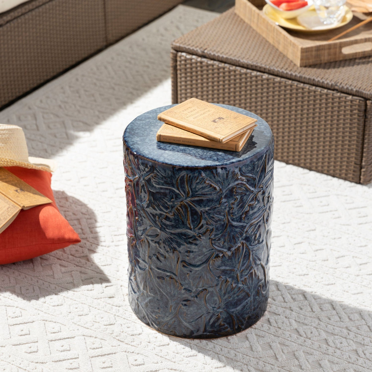 Modern European furniture - Carved Ceramic Garden Stool - www.oroa.com