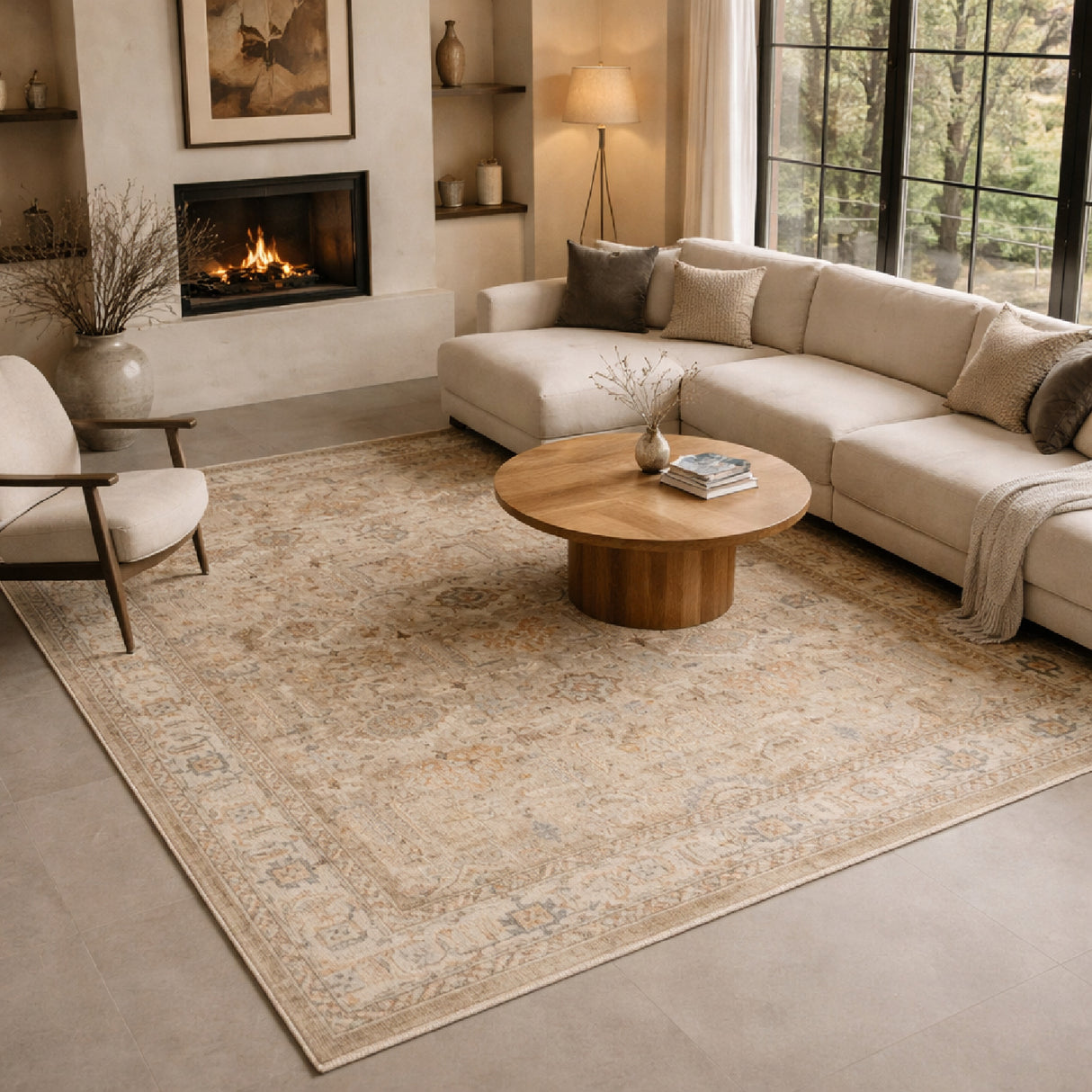 Modern furniture - Patterned Wool Fringe Carpet - www.oroa.com