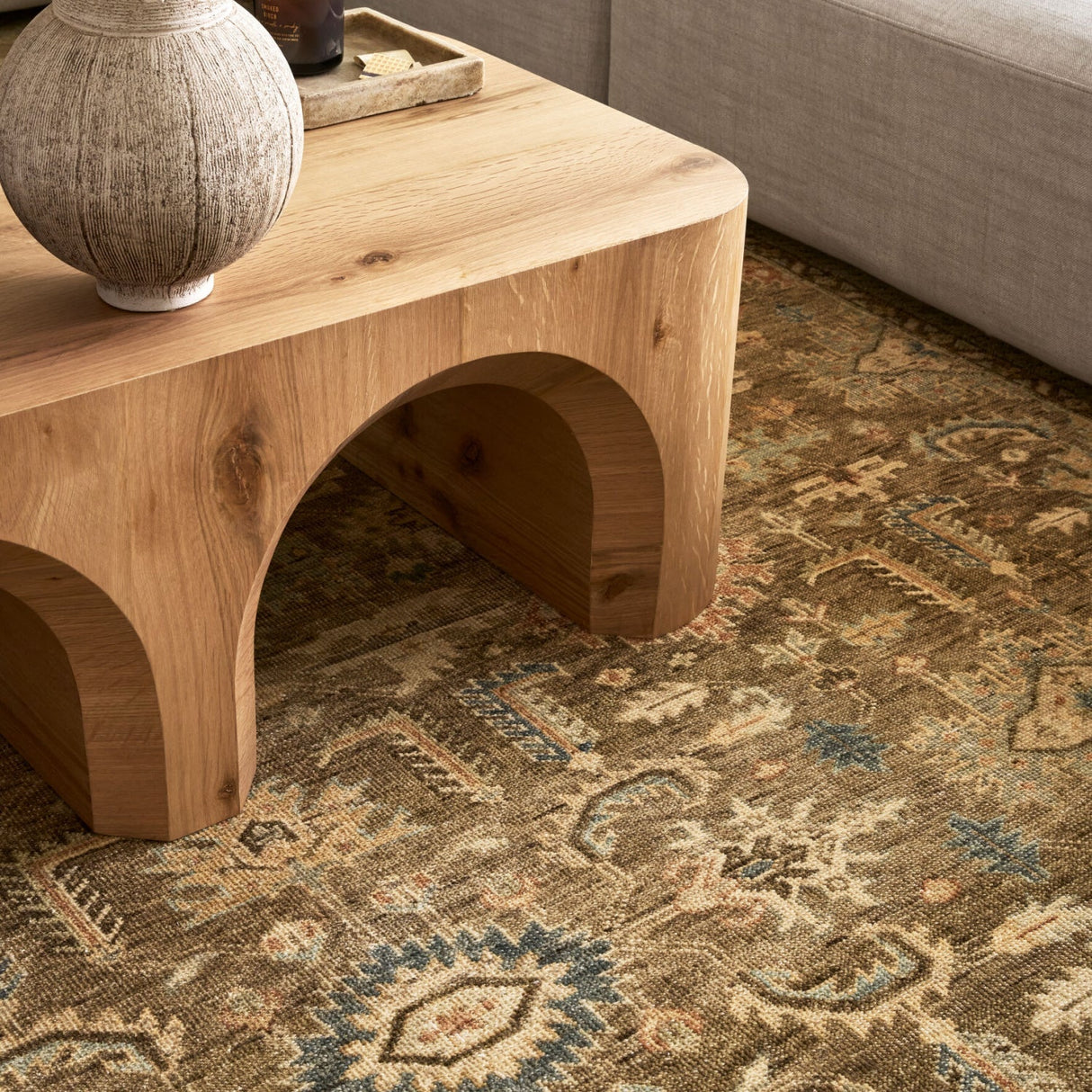 Modern European furniture - Patterned Brown Wool Table Runner - www.oroa.com