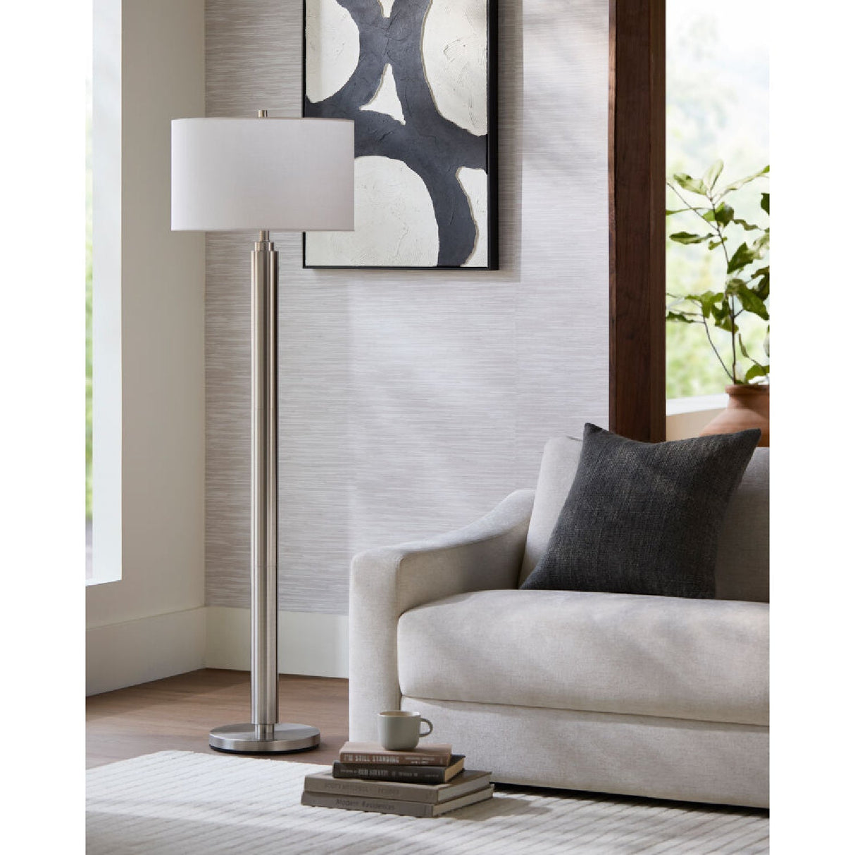 Modern European furniture - Metallic Finish Accent Floor Lamp - www.oroa.com