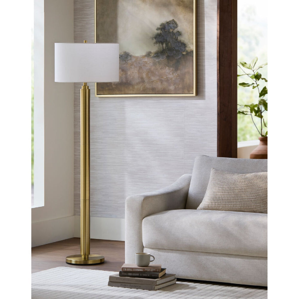 Modern European furniture - Metallic Finish Accent Floor Lamp - www.oroa.com