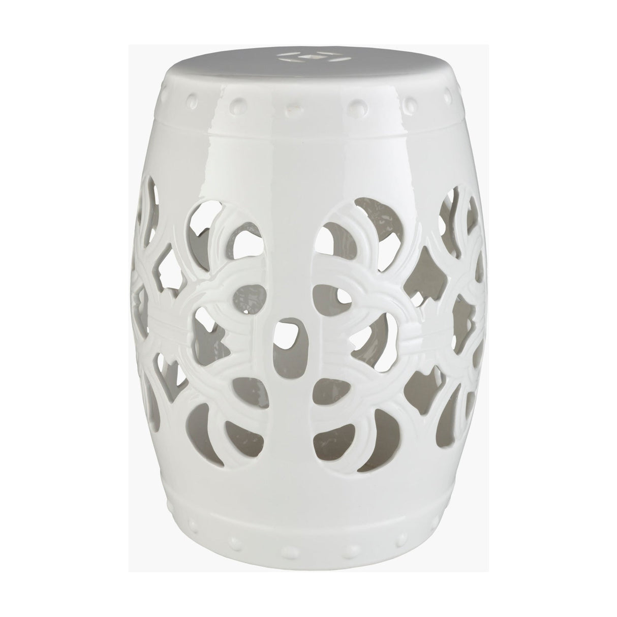 Modern European furniture - Openwork Glazed Ceramic Garden Stool - www.oroa.com