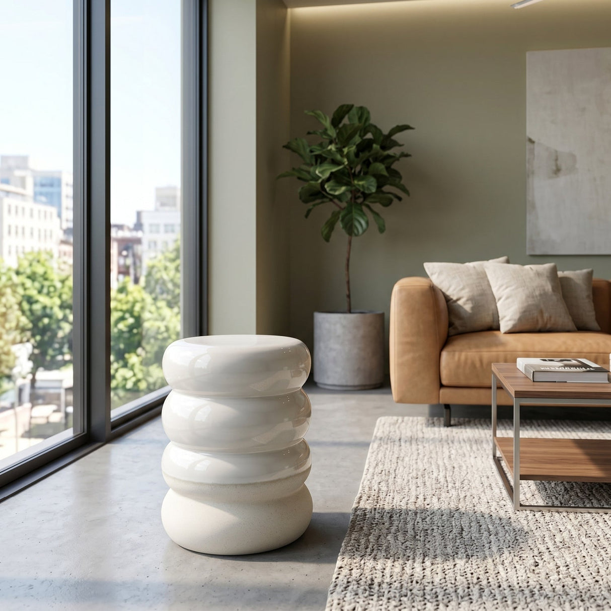 Modern European furniture - Layered Ceramic Garden Stool - www.oroa.com