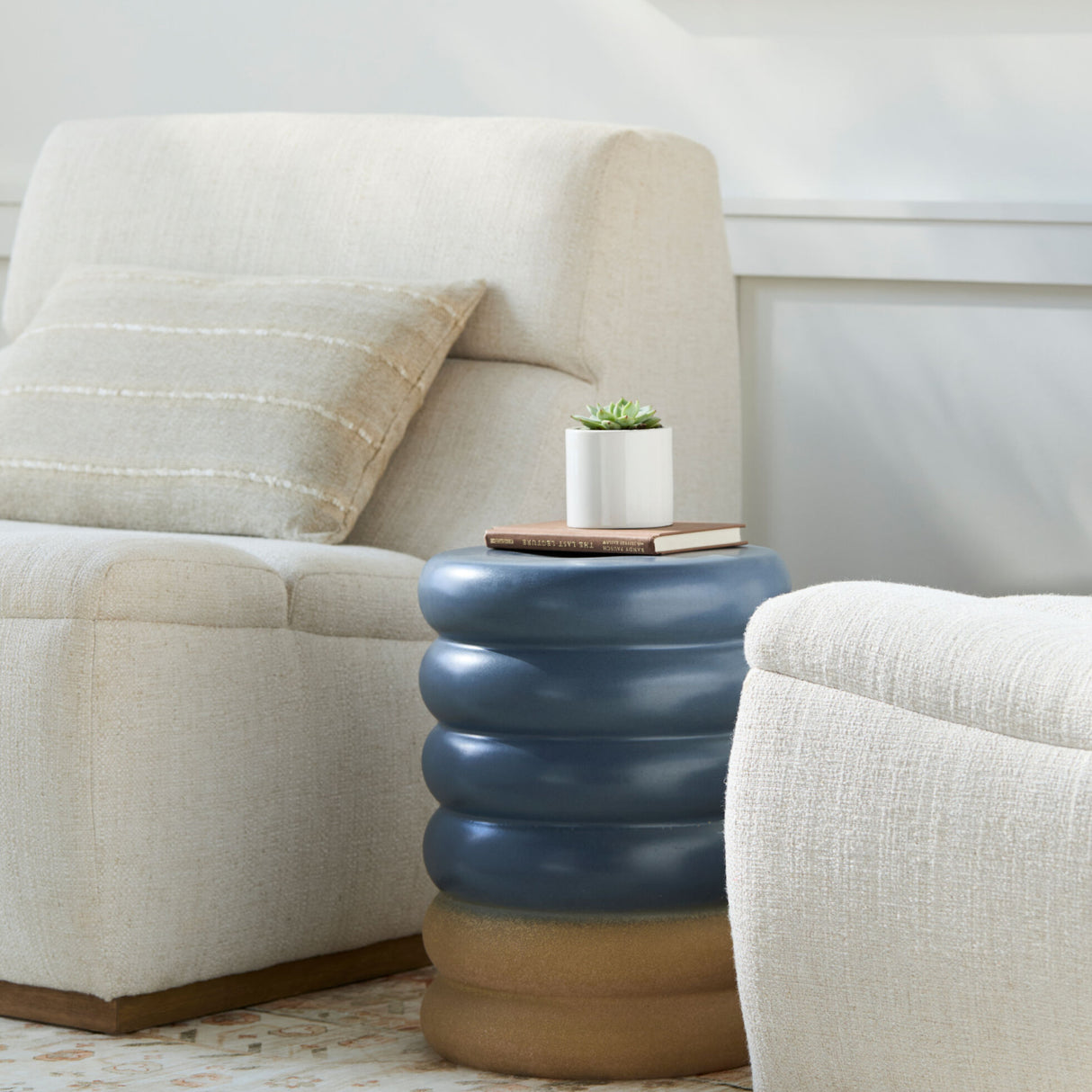 Modern European furniture - Glazed Ceramic Garden Stool - www.oroa.com