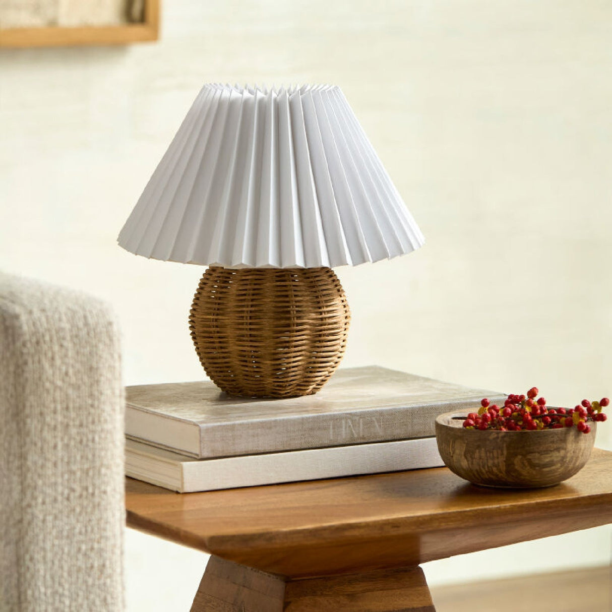 Modern European furniture - Round Rattan Accent Table Lamp - www.oroa.com