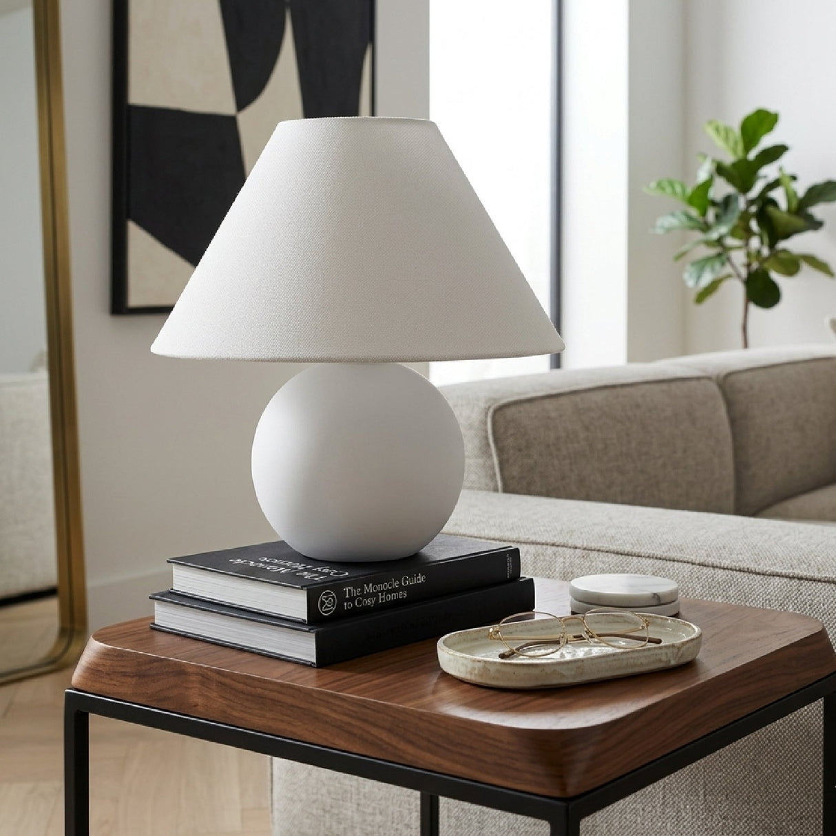 Modern European furniture - Round Ceramic Accent Table Lamp - www.oroa.com