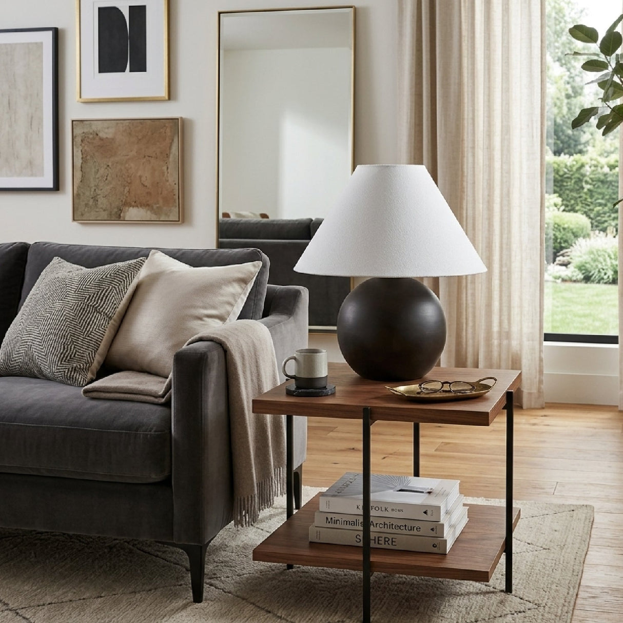Modern European furniture - Round Ceramic Accent Table Lamp - www.oroa.com