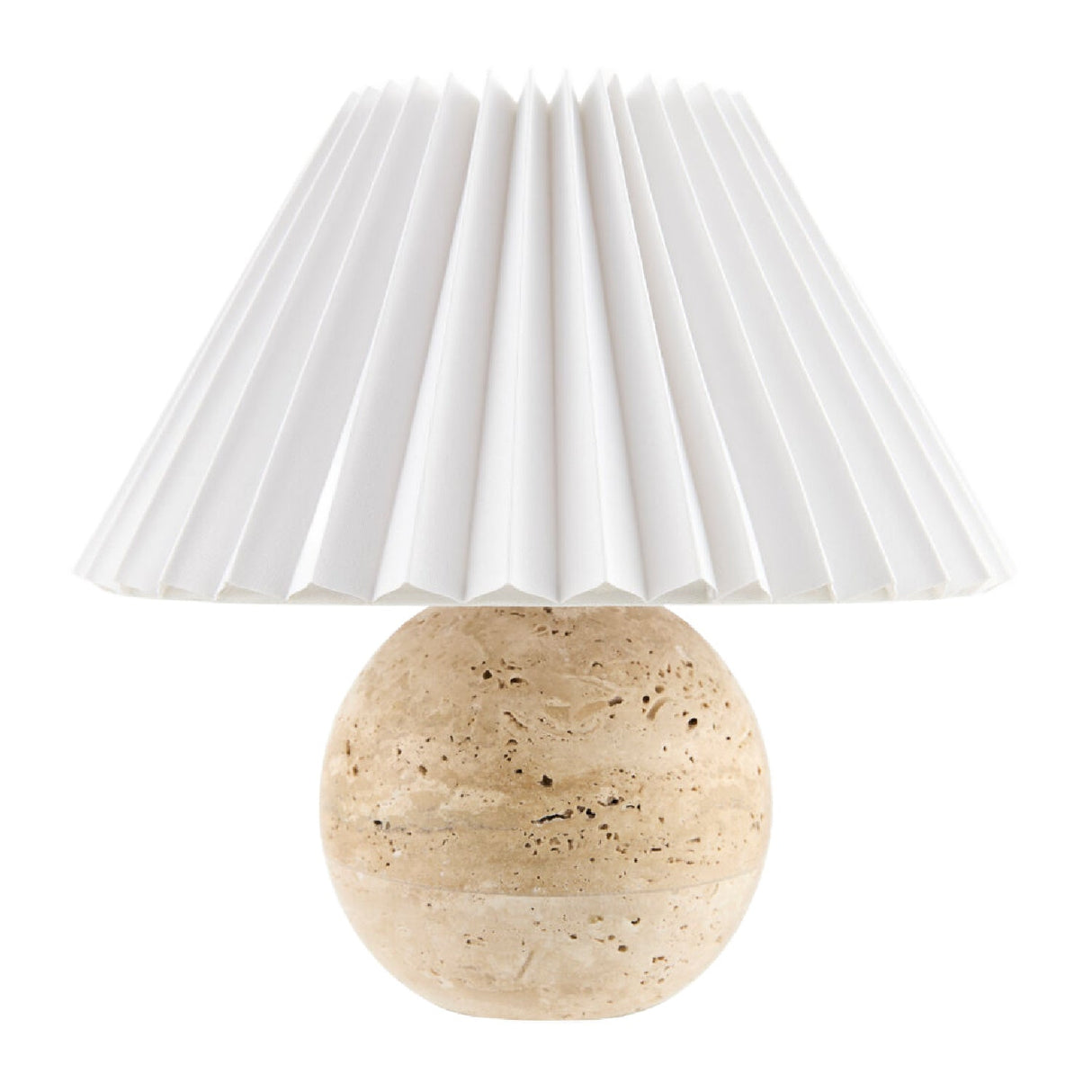 Modern European furniture - Pleated Linen Travertine Table Lamp - www.oroa.com