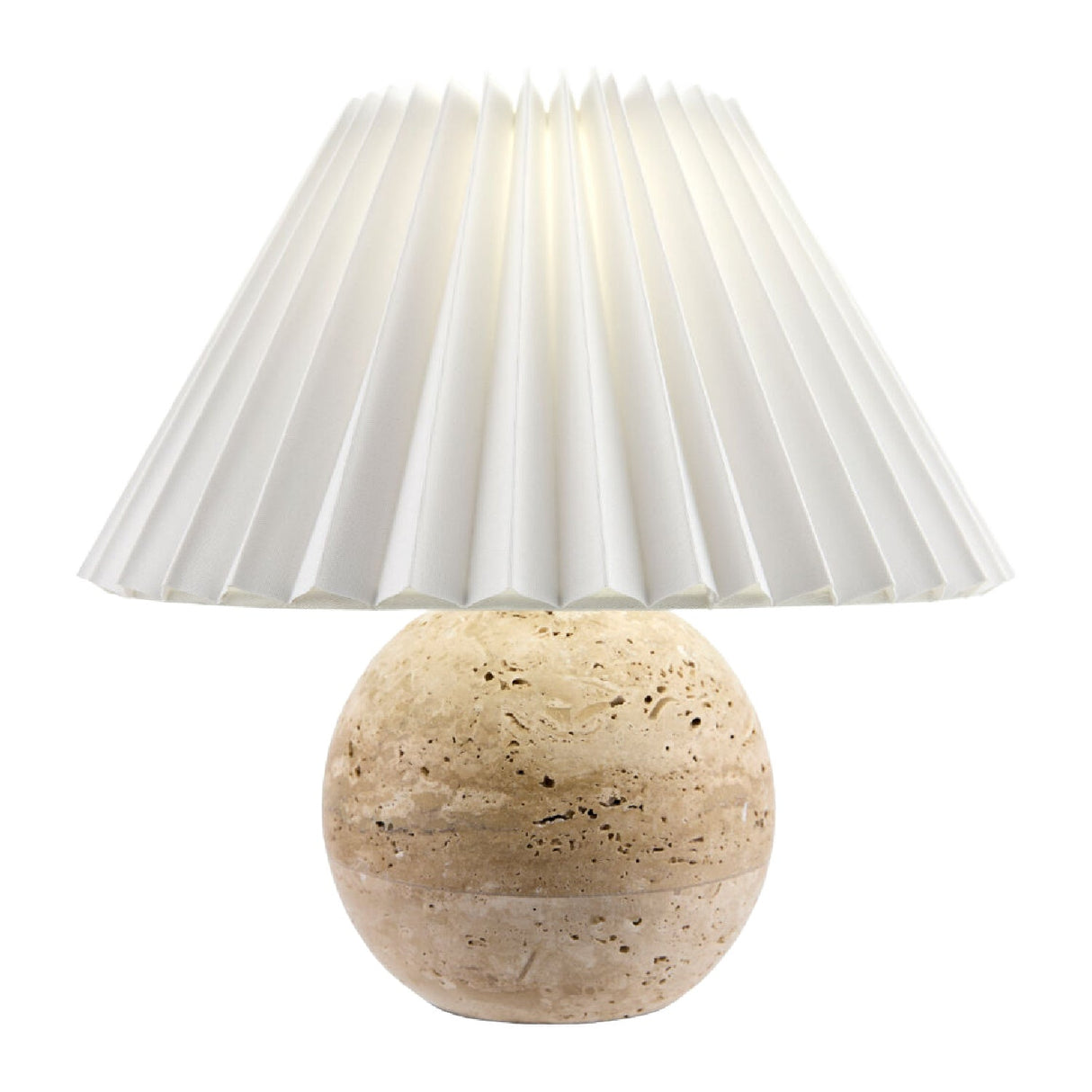 Modern European furniture - Pleated Linen Travertine Table Lamp - www.oroa.com