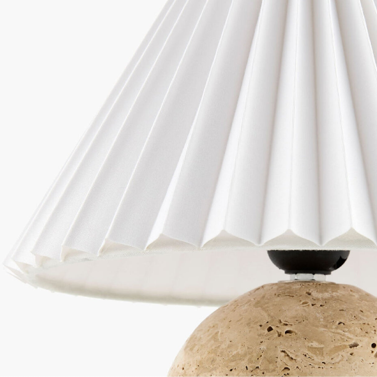 Modern European furniture - Pleated Linen Travertine Table Lamp - www.oroa.com
