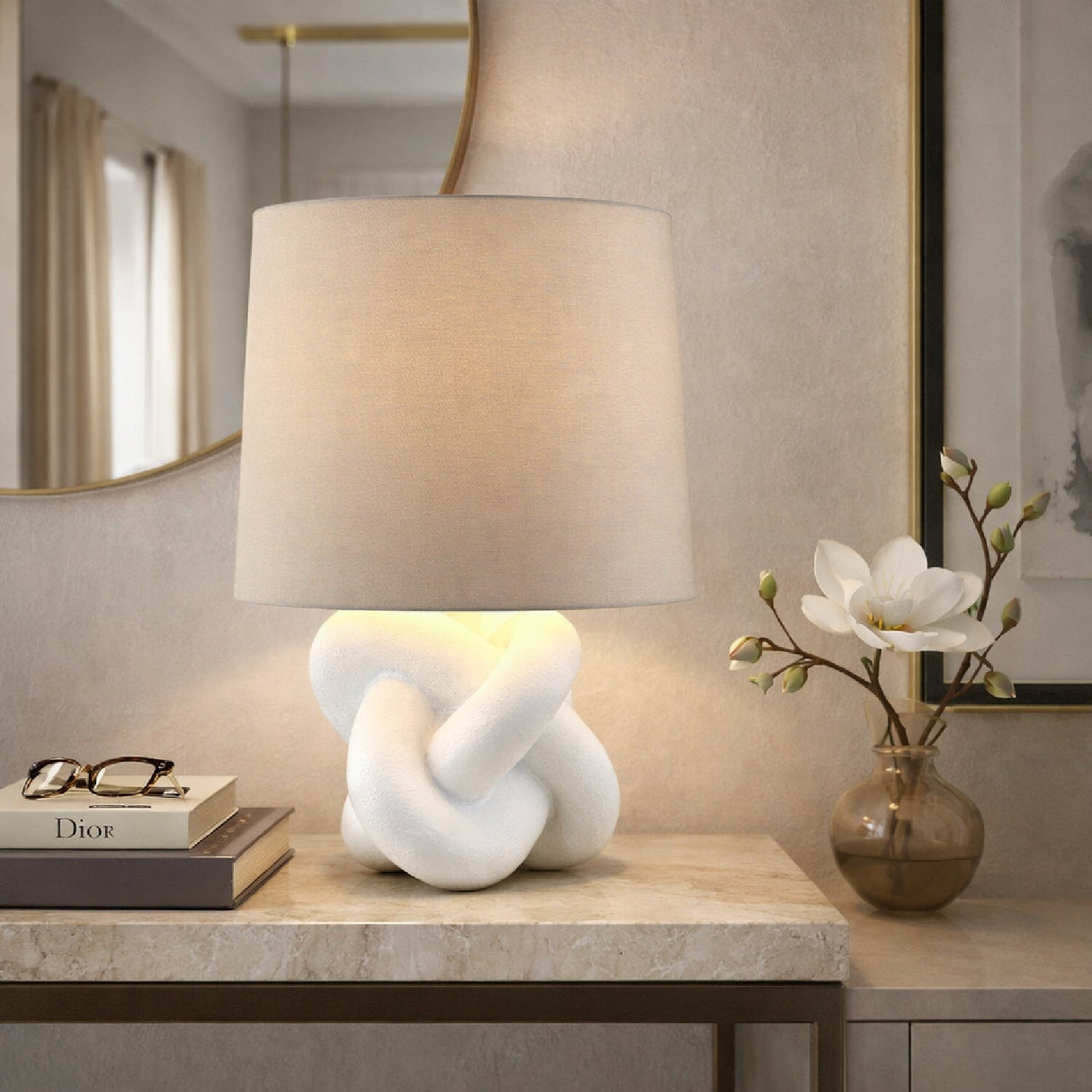 Modern European furniture - Knotted Base Accent Table Lamp - www.oroa.com