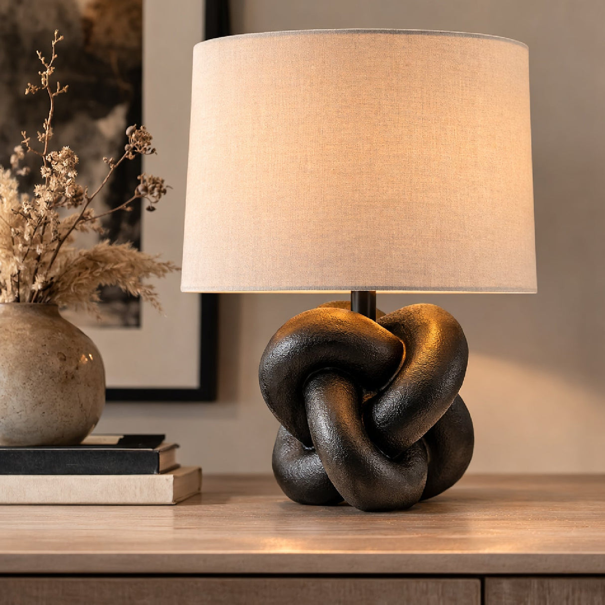 Modern European furniture - Knotted Base Accent Table Lamp - www.oroa.com