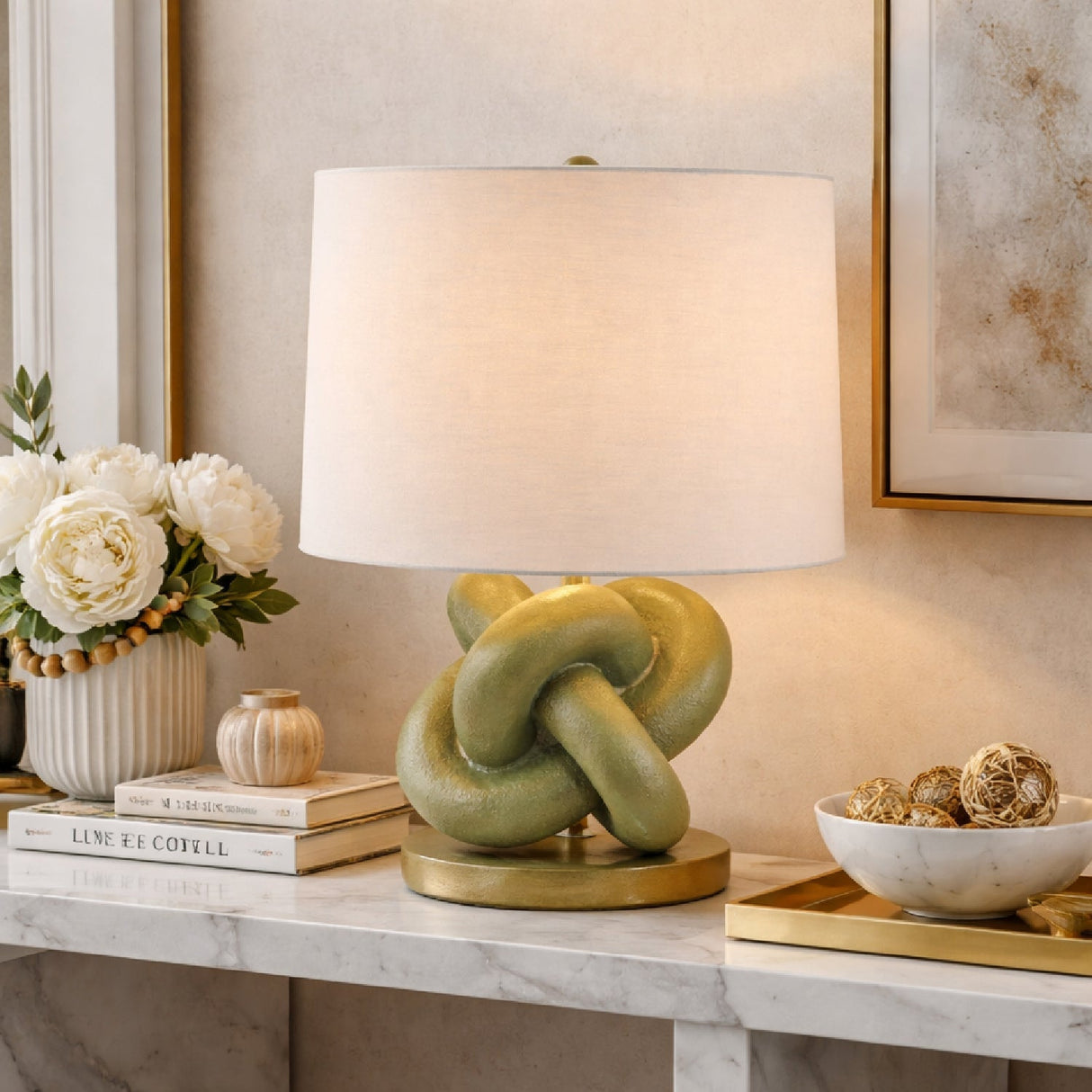 Modern European furniture - Knotted Base Accent Table Lamp - www.oroa.com