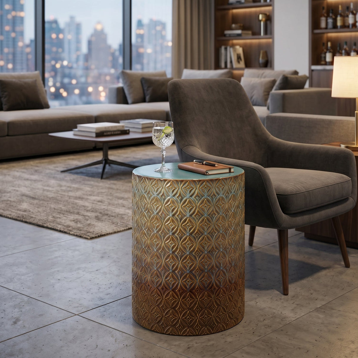 Modern European furniture - Carved Pattern Ceramic Garden Stool - www.oroa.com