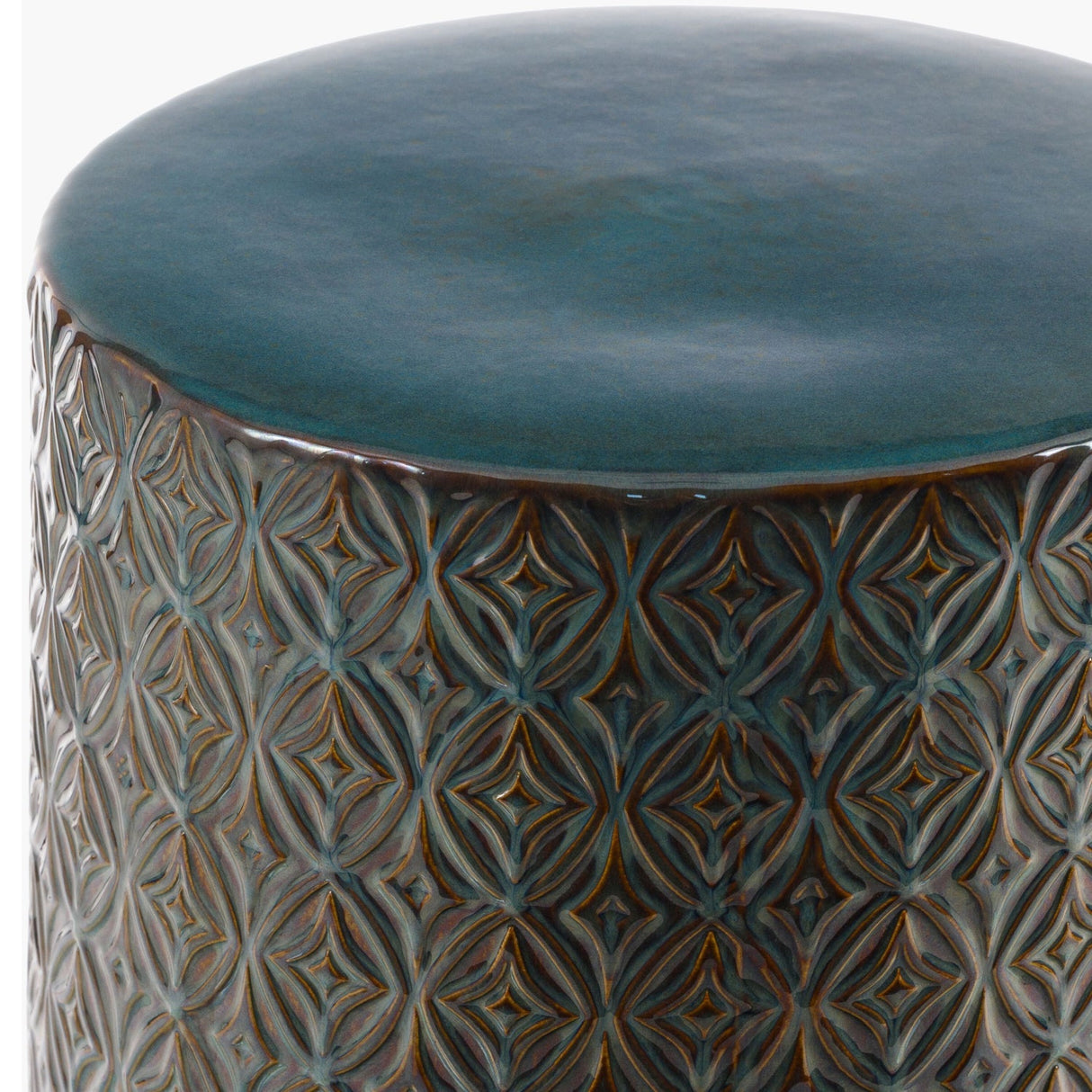 Modern European furniture - Carved Pattern Ceramic Garden Stool - www.oroa.com