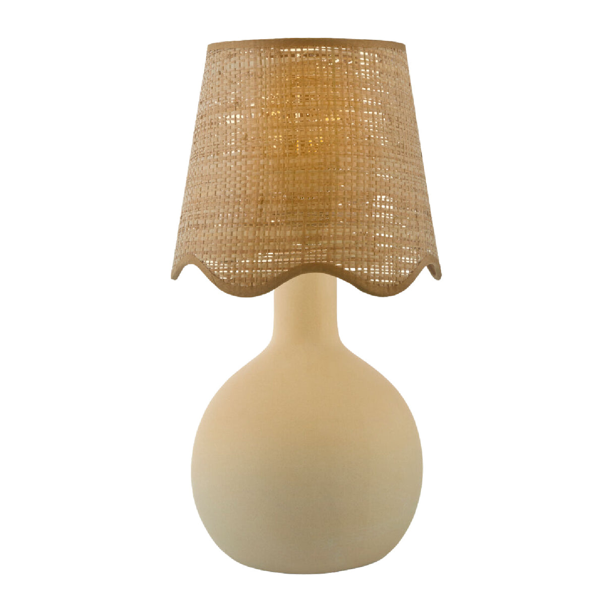 Modern European furniture - Wavy-Edge Rattan Ceramic Table Lamp - www.oroa.com | Oroa.com