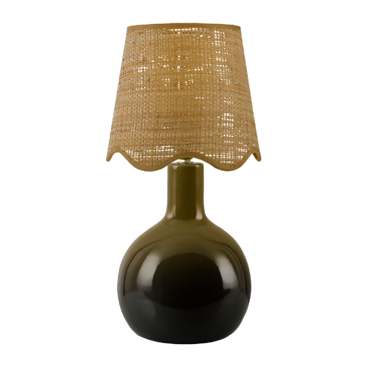 Modern European furniture - Wavy-Edge Rattan Ceramic Table Lamp - www.oroa.com | Oroa.com