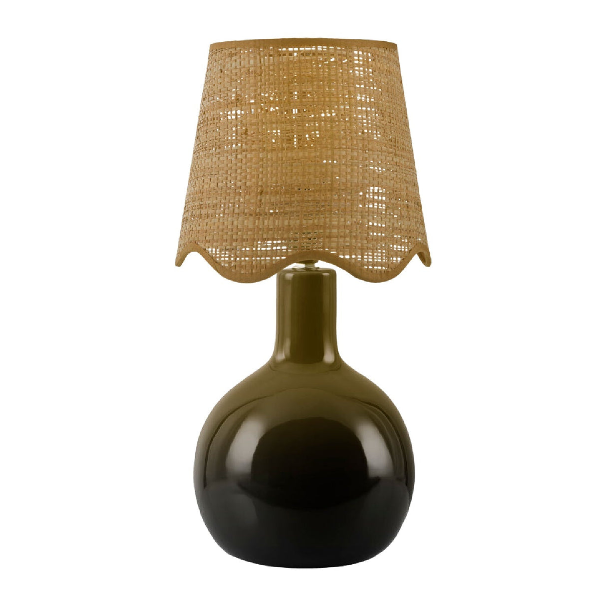 Modern European furniture - Wavy-Edge Rattan Ceramic Table Lamp - www.oroa.com