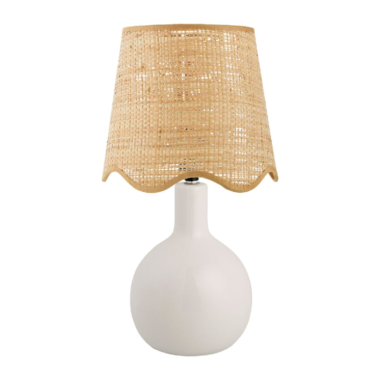 Modern European furniture - Wavy-Edge Rattan Ceramic Table Lamp - www.oroa.com