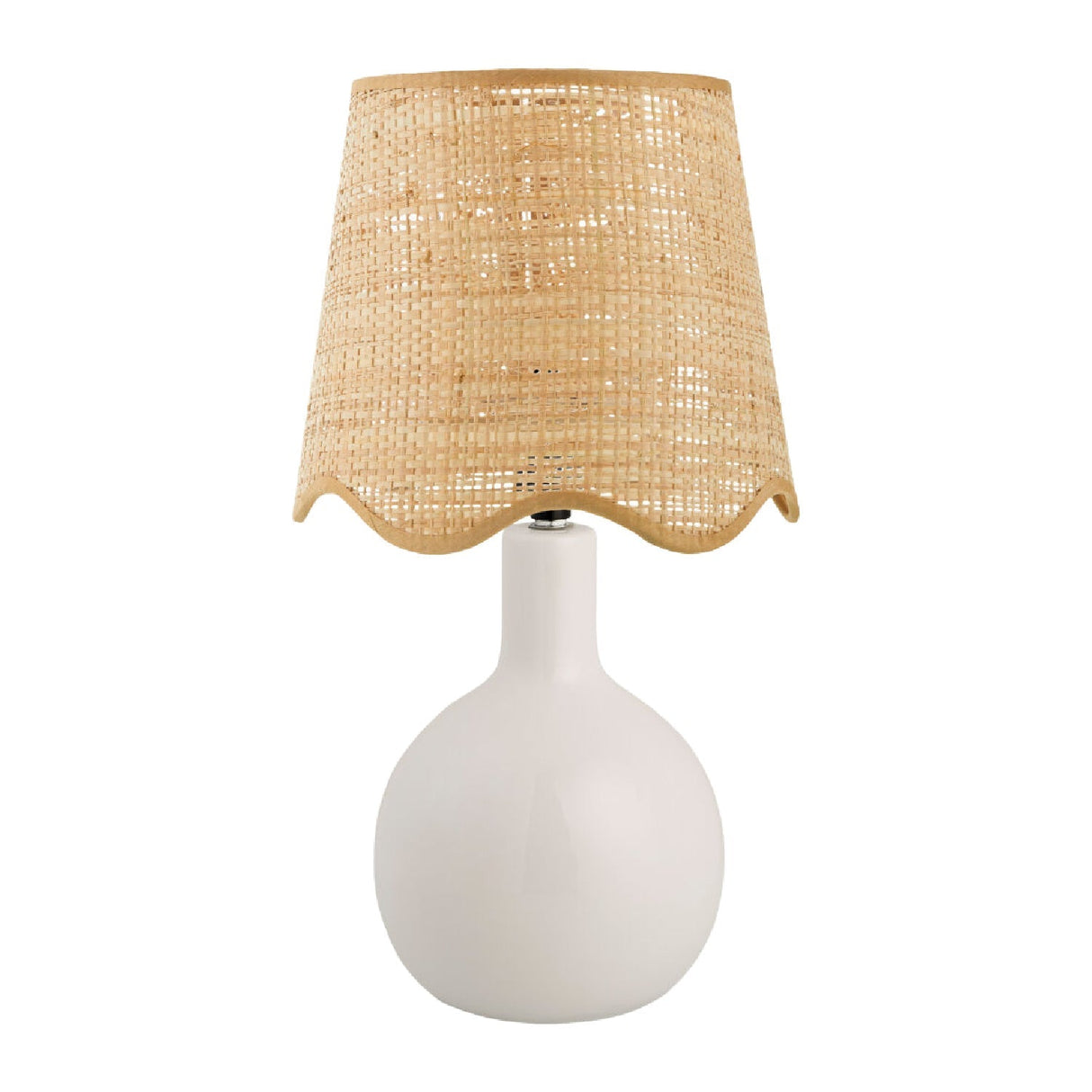 Modern European furniture - Wavy-Edge Rattan Ceramic Table Lamp - www.oroa.com