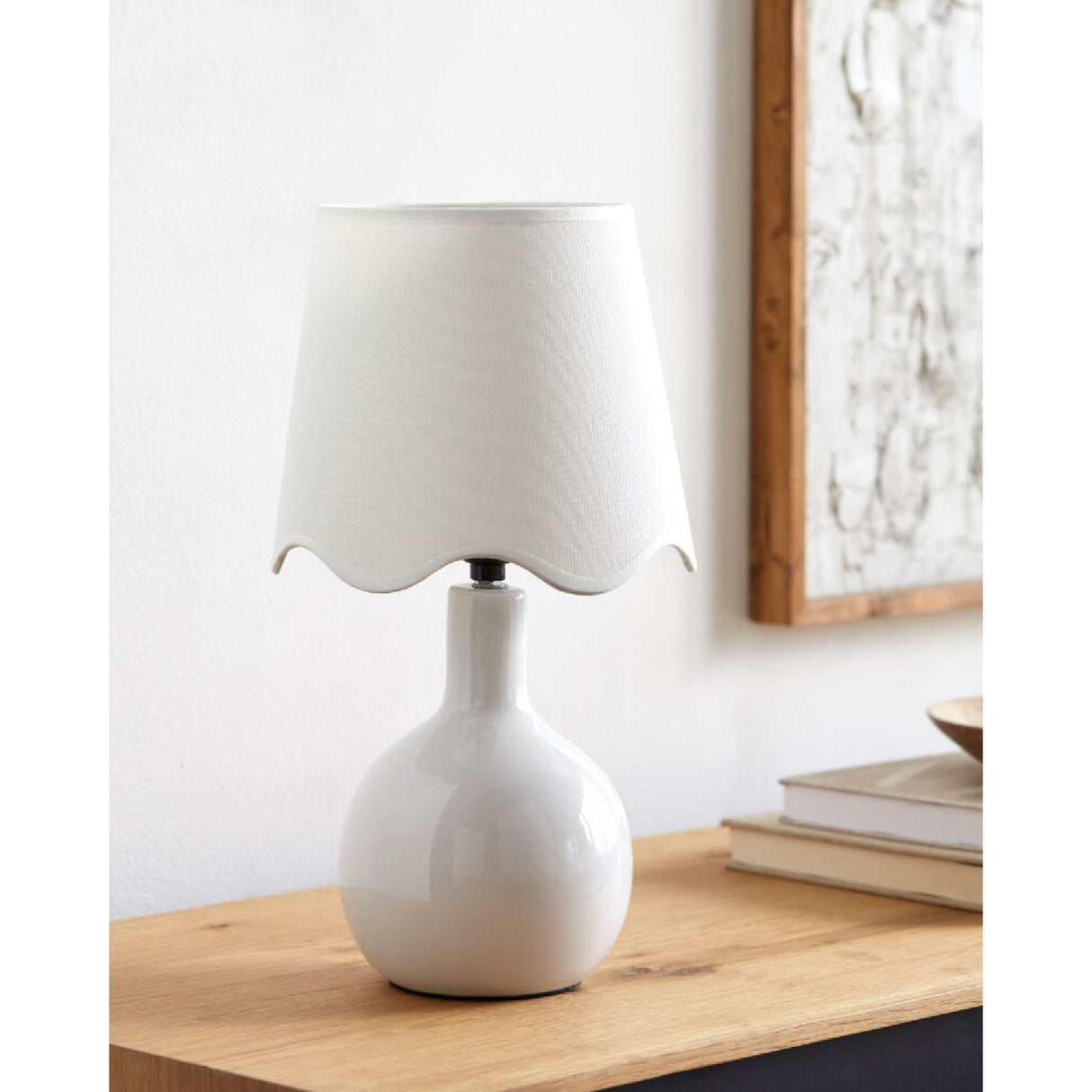 Modern European furniture - Wavy-Edge Rattan Ceramic Table Lamp - www.oroa.com | Oroa.com