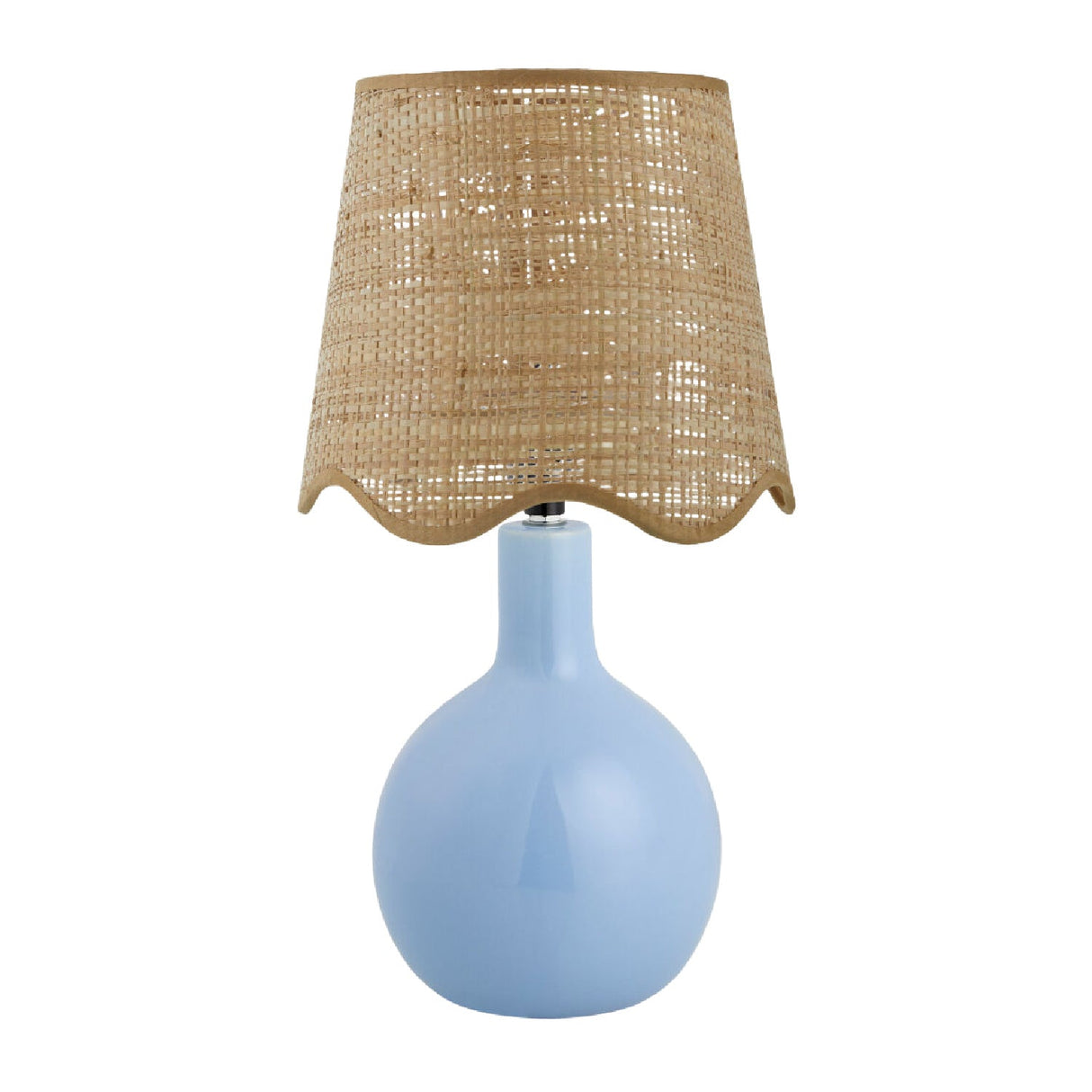 Modern European furniture - Wavy-Edge Rattan Ceramic Table Lamp - www.oroa.com