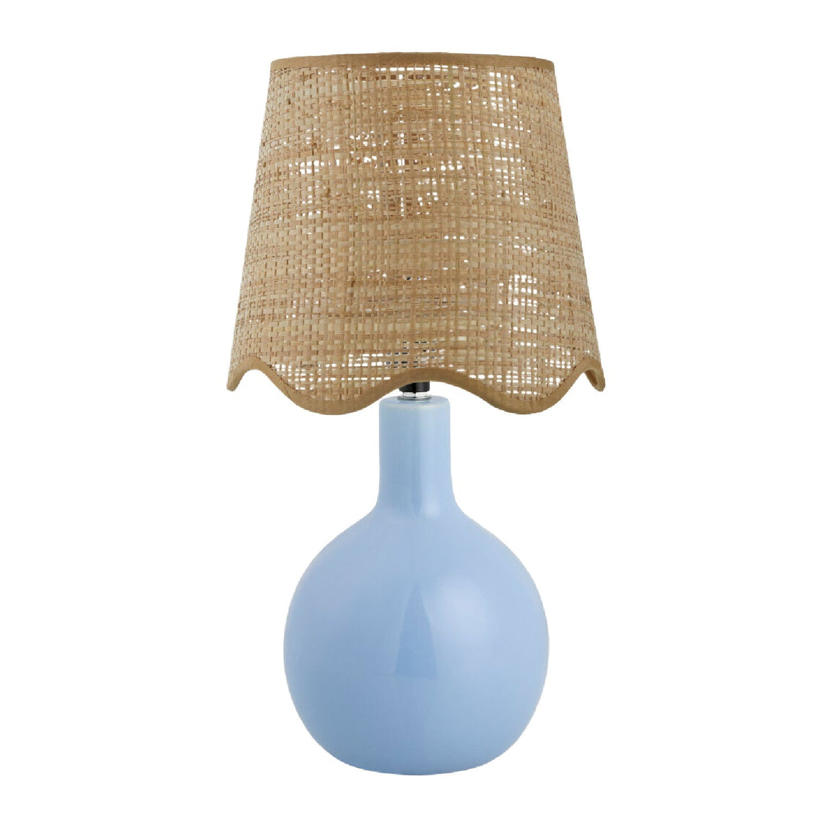 Modern European furniture - Wavy-Edge Rattan Ceramic Table Lamp - www.oroa.com