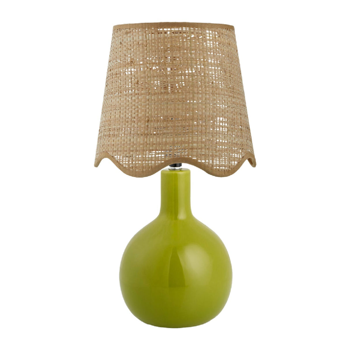 Modern European furniture - Wavy-Edge Rattan Ceramic Table Lamp - www.oroa.com