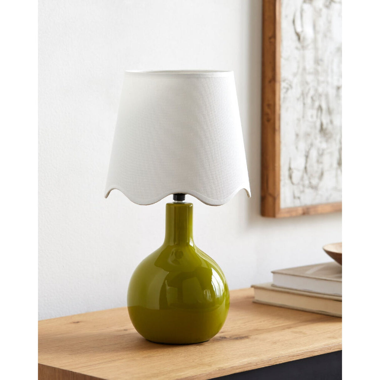 Modern European furniture - Wavy-Edge Rattan Ceramic Table Lamp - www.oroa.com