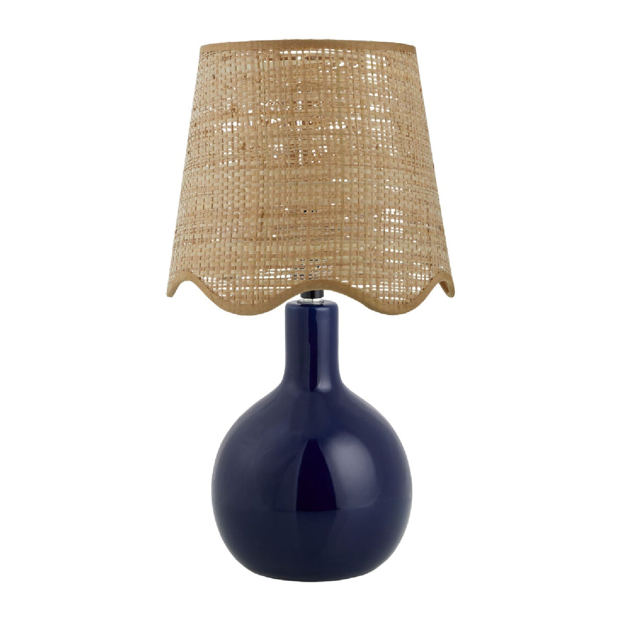 Modern European furniture - Wavy-Edge Rattan Ceramic Table Lamp - www.oroa.com