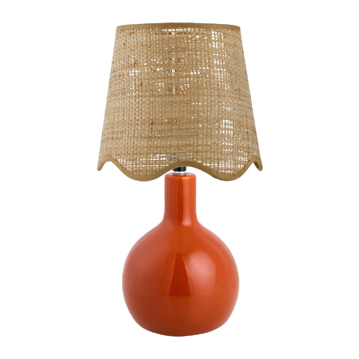 Modern European furniture - Wavy-Edge Rattan Ceramic Table Lamp - www.oroa.com