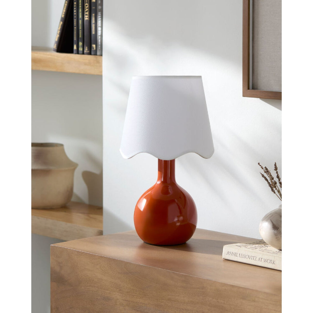 Modern European furniture - Wavy-Edge Rattan Ceramic Table Lamp - www.oroa.com