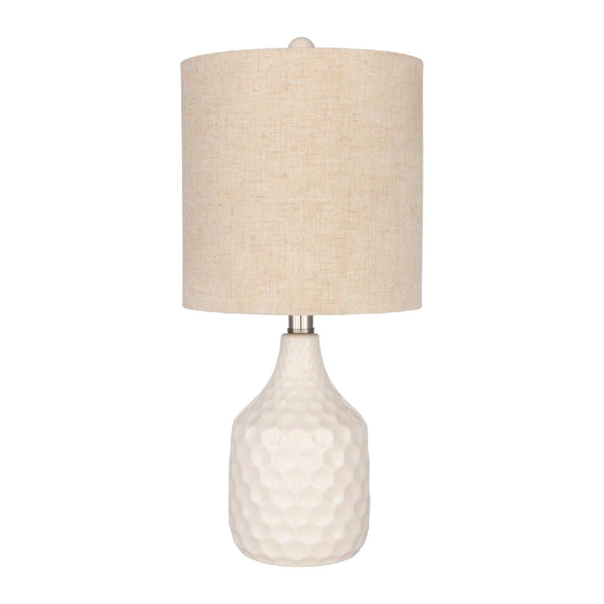 Modern European furniture - Ivory Linen Ceramic Table Lamp - www.oroa.com