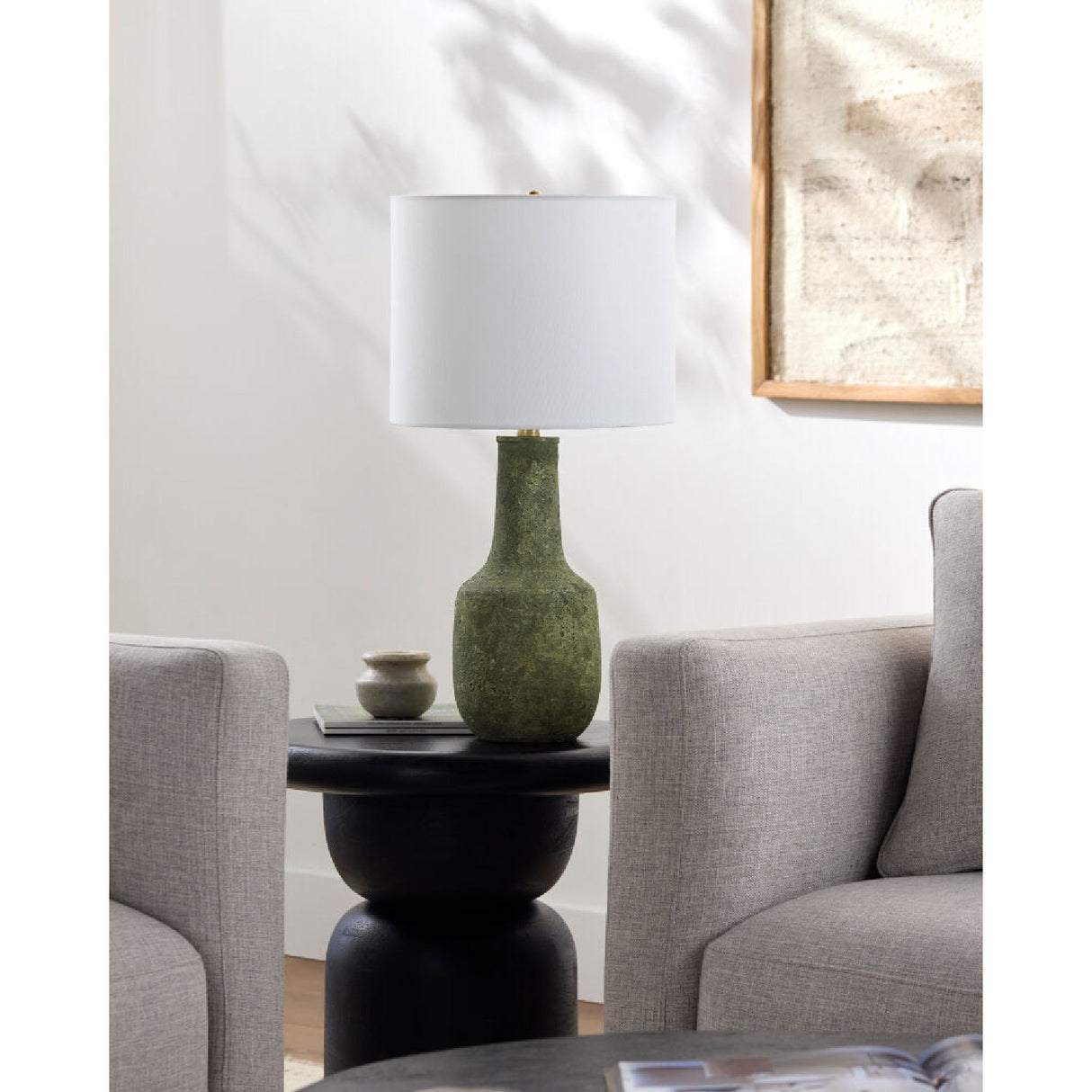 Modern European furniture - Rustic Green Ceramic Table Lamp - www.oroa.com