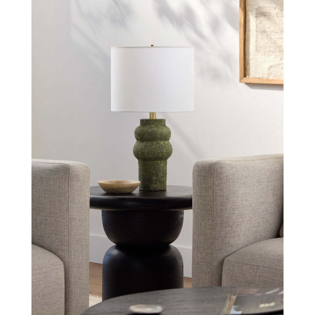Modern European furniture - Rustic Green Ceramic Table Lamp - www.oroa.com