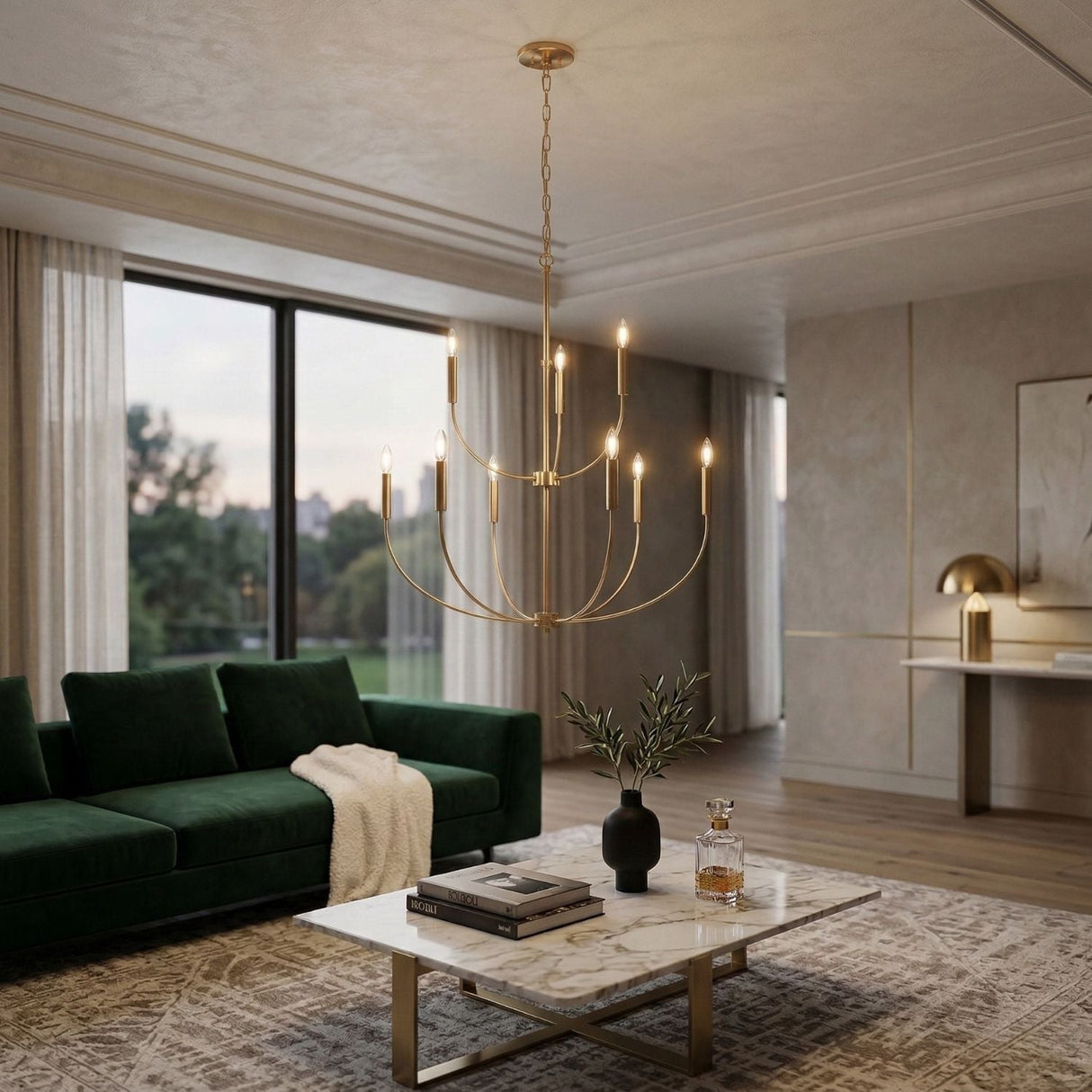 Modern European furniture - Gold 9-Light Chandelier - www.oroa.com