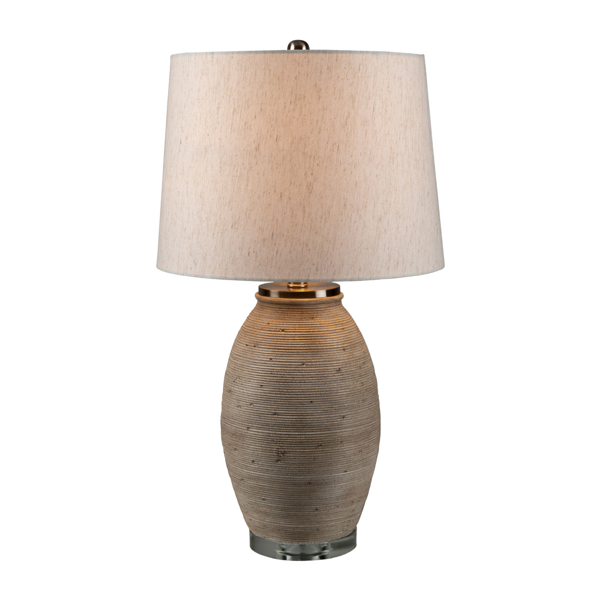 Modern European furniture - Cement Base Linen Table Lamp - www.oroa.com