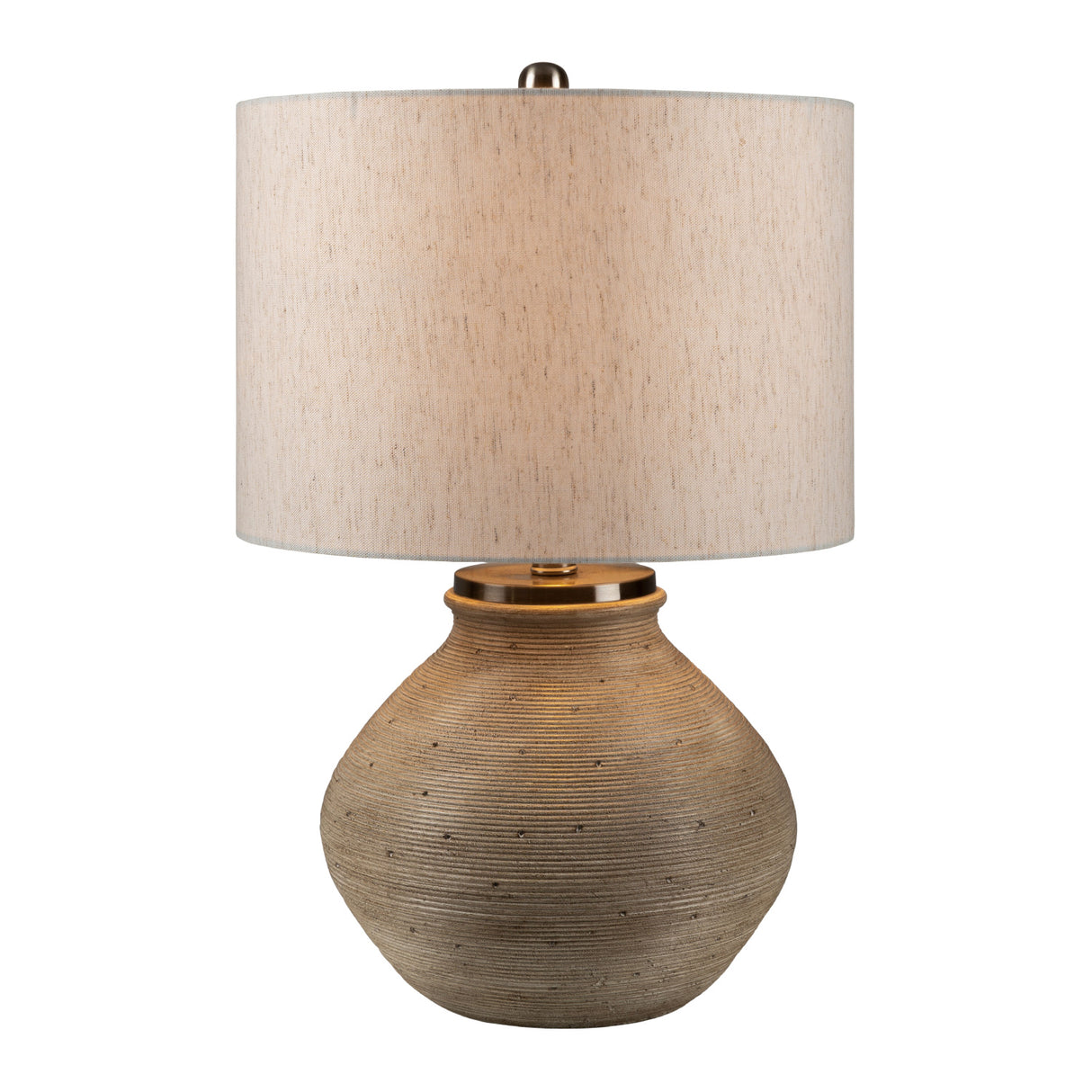 Rounded Cement Linen Table Lamp | Oroa.com