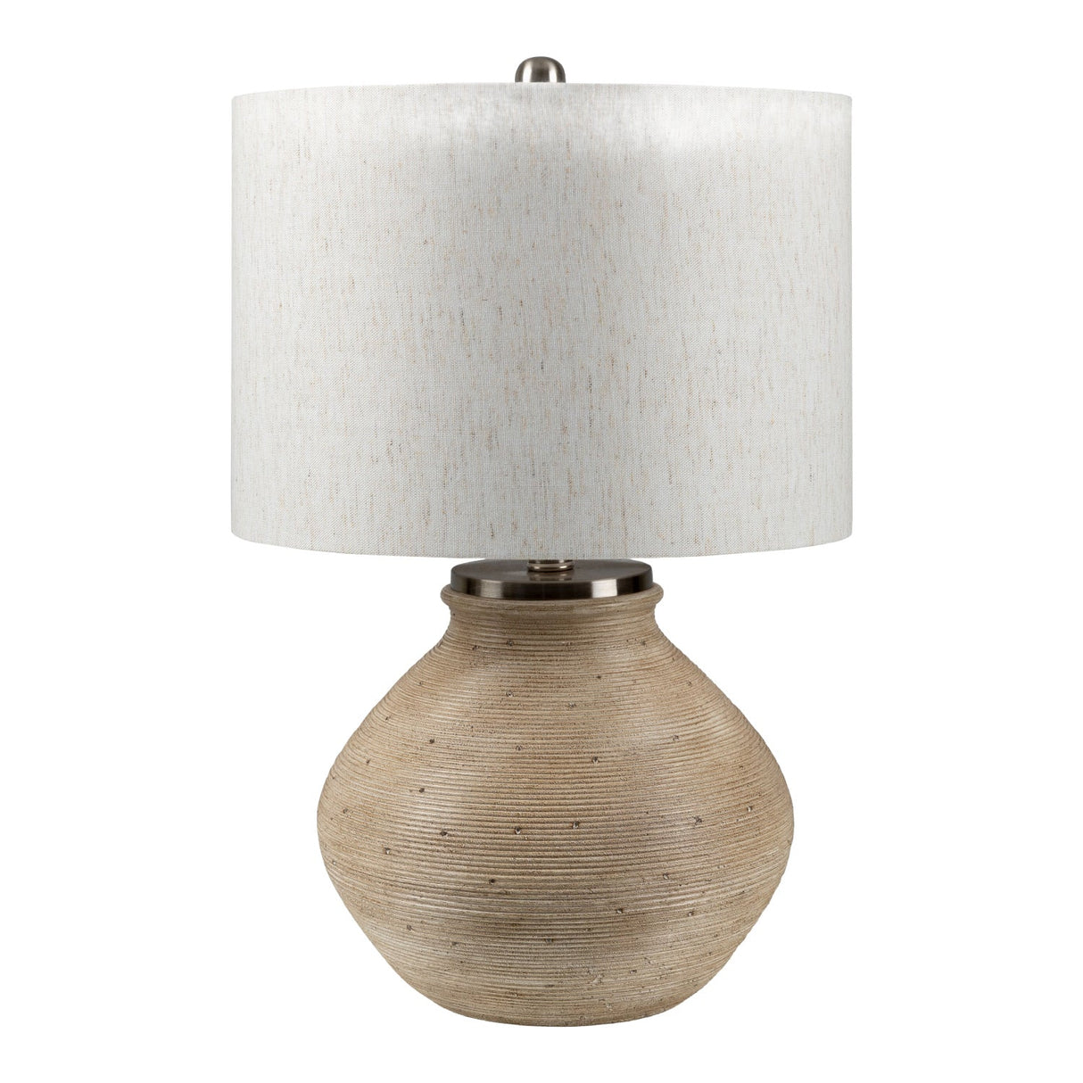 Modern European furniture - Rounded Cement Linen Table Lamp - www.oroa.com
